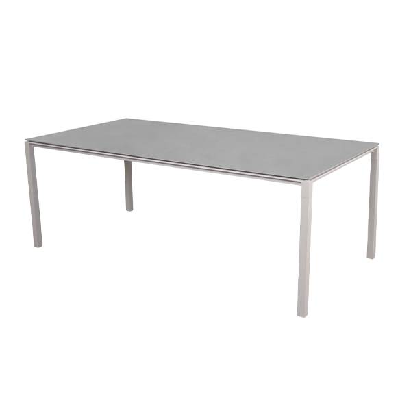 Cane-line Pure Havebord 200x100   Stel   Sand Bordplade   Betongrå Concrete Grey  Keramisk  : Erling Christensen Møbler