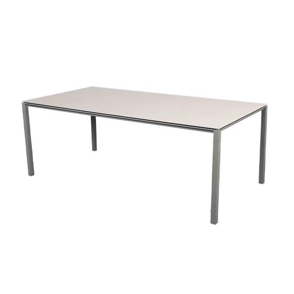 Cane-line Pure Havebord 200x100   Stel   Taupe Bordplade   Toscana Sand Taupe : Erling Christensen Møbler