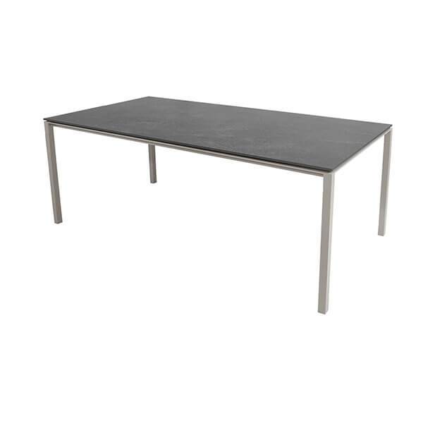Cane-line Pure Havebord 200x100   Stel   Taupe Bordplade   Fossil Sort