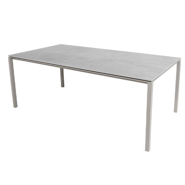 Cane-line Pure Havebord 200x100   Stel   Taupe Bordplade   Fossil Grå