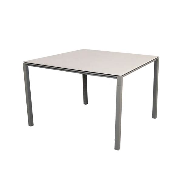 Cane-line Pure Havebord 100x100   Toscana Sand Bordplade  Stel: Taupe Taupe : Erling Christensen Møbler