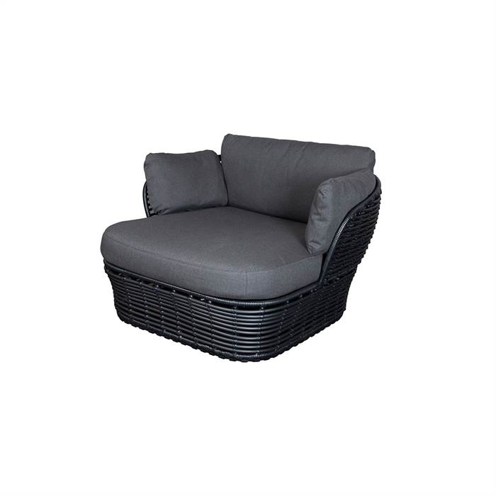 Cane-line Basket Loungestol med Hynde – Grafit Elegance