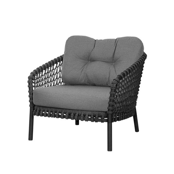 Cane-line Ocean Large Lounge Stol Soft Rope Dark Grey   Airtouch  : Erling Christensen Møbler