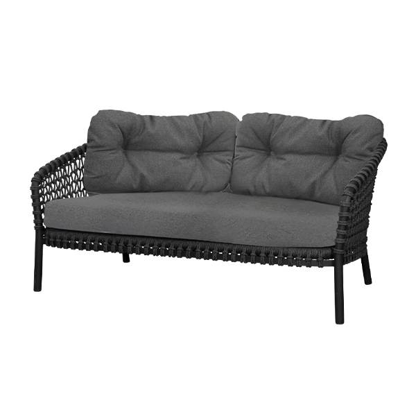 Cane-line Ocean Large  -pers  Sofa Soft Rope Dark Grey   Airtouch Grey  : Erling Christensen Møbler