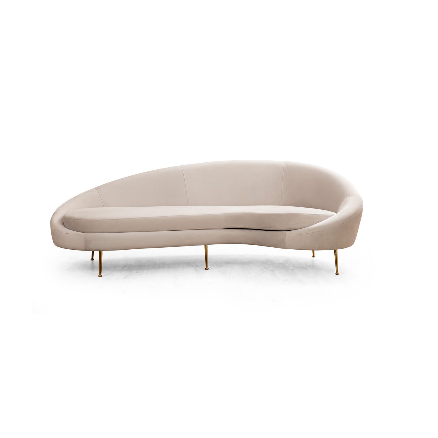 Nordvärk Eses   Pers  Sofa  Højre Beige Polyester Stof   Guld Metal