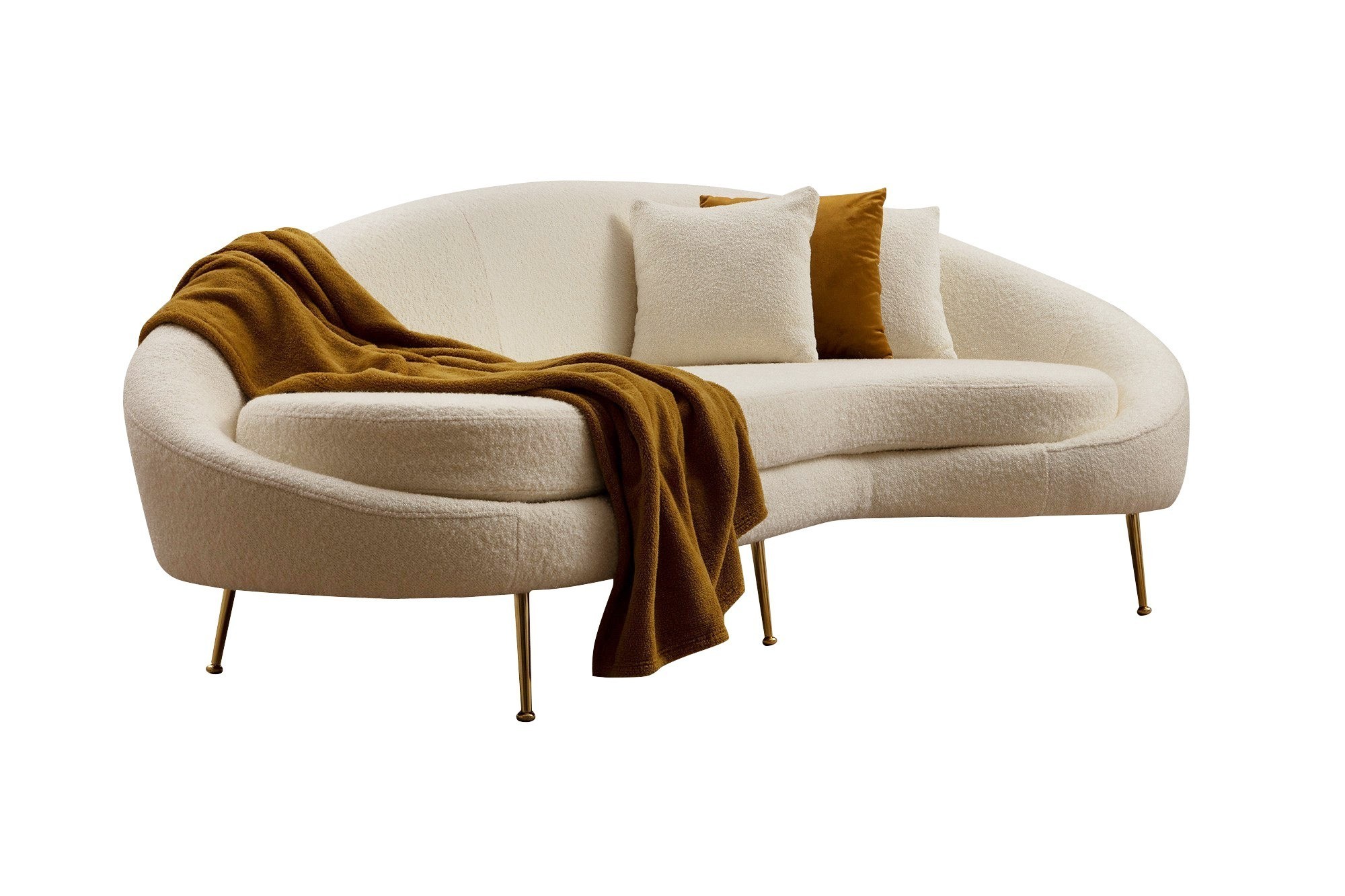 Nordvärk Eses Bouclett Sofa til 3 - Creme & Guld tilbud