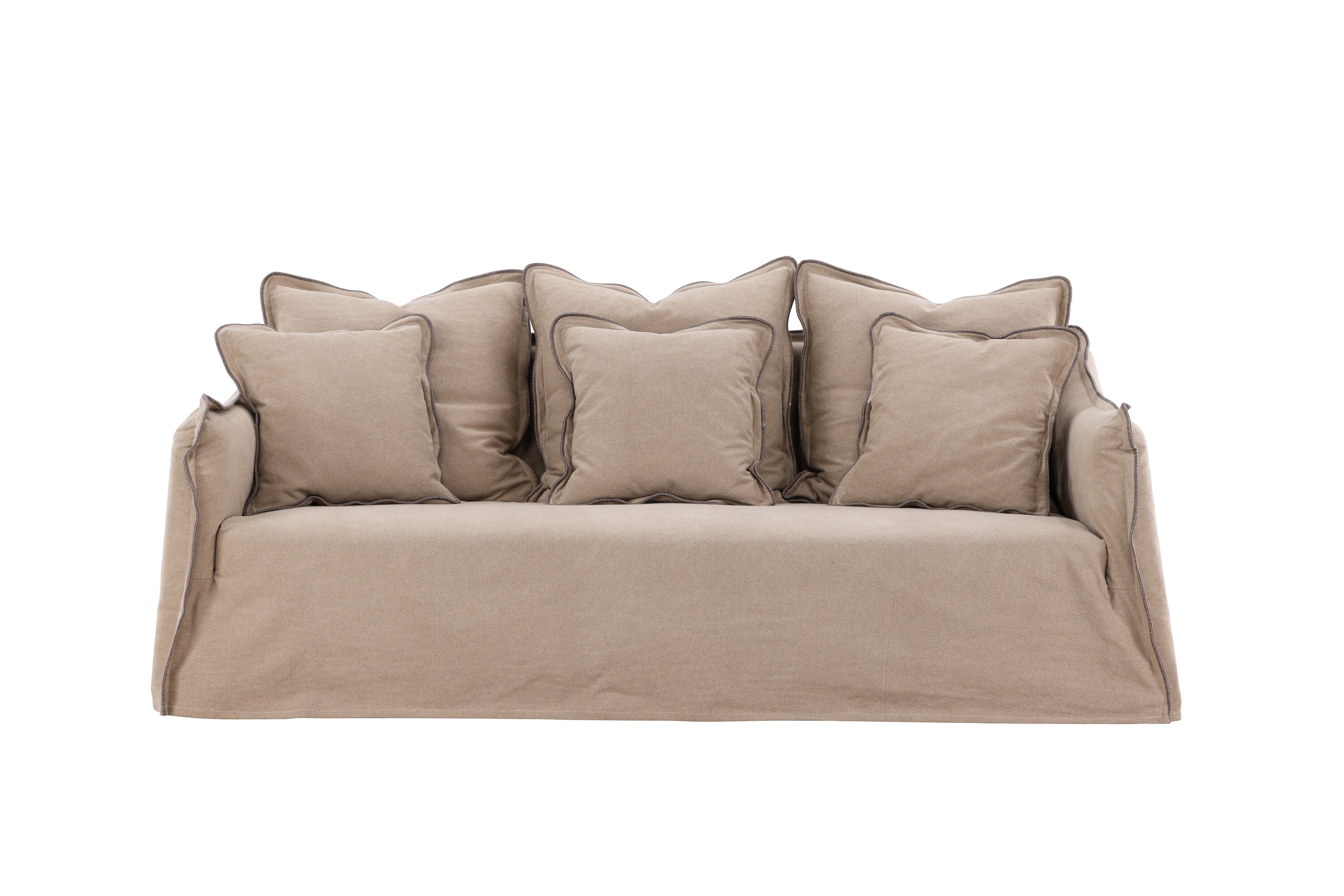 Vind Collection Oskarshamn   Pers  Sofa Beige-brun Stof   Birketræ