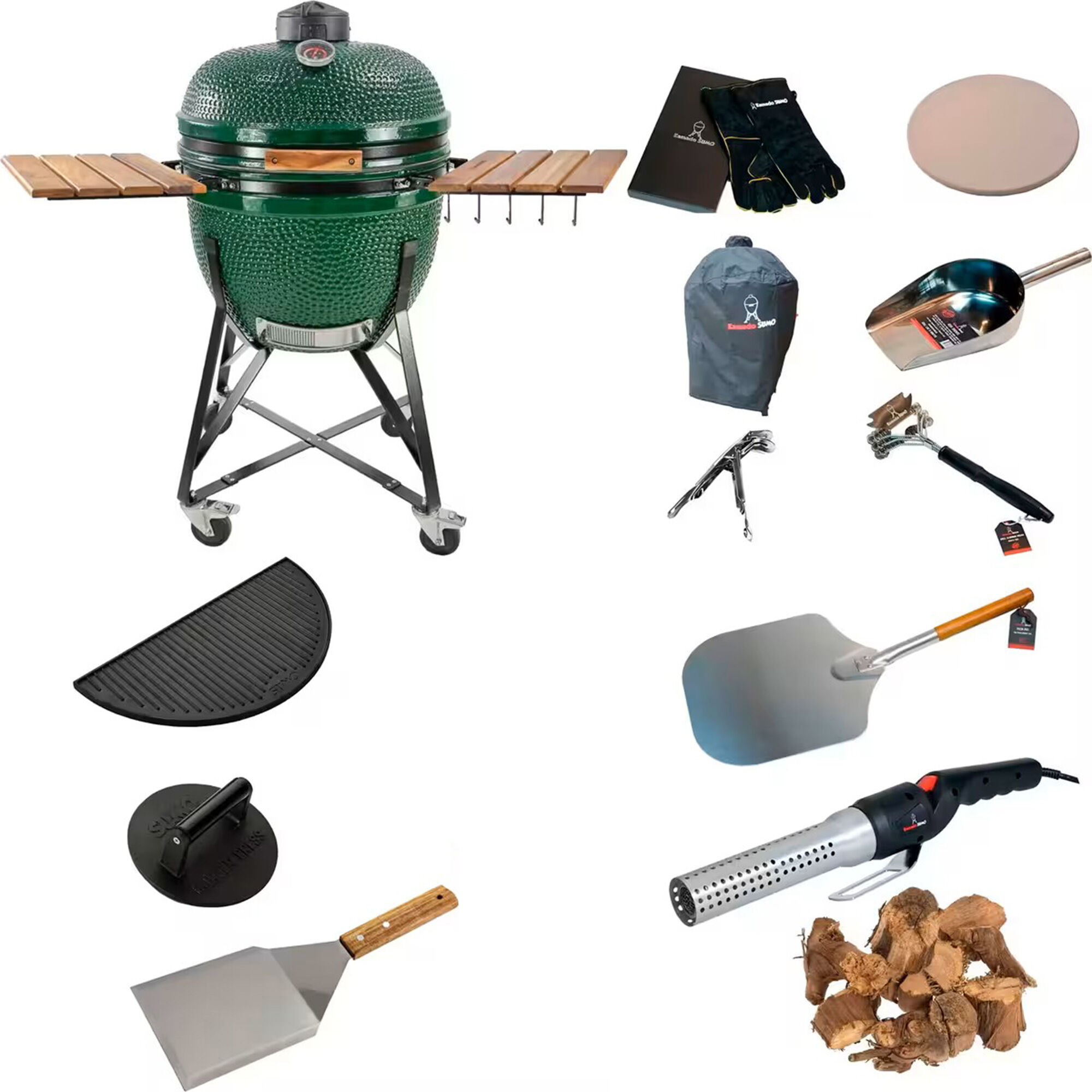 Kamado Sumo Maxi Stor Grillpakke  Grøn