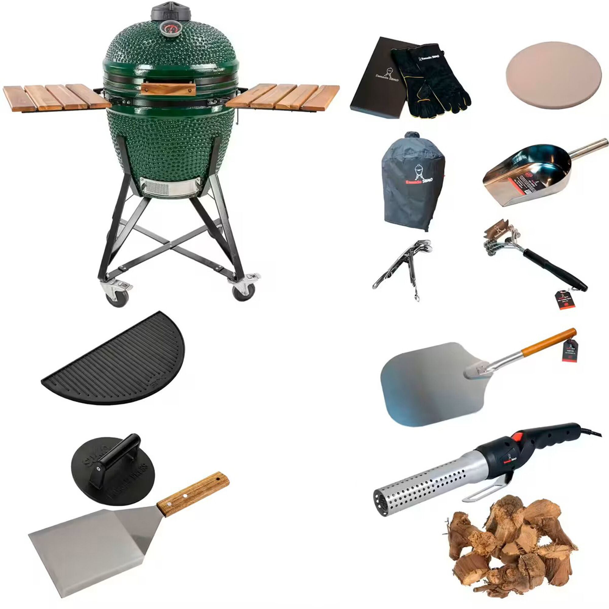 Kamado Sumo Midi Stor Grillpakke  Grøn
