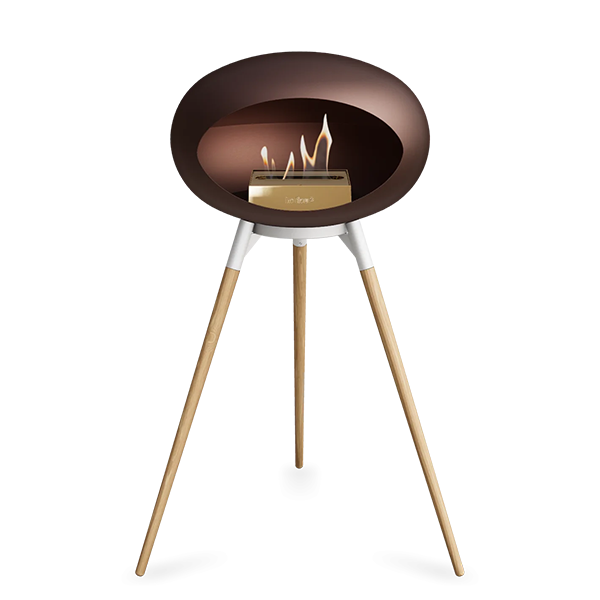 Le Feu Ground Wood High Biopejs i Mocca med Rose Gold Brænder