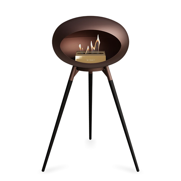 Le Feu Ground Wood High Biopejs – Mocca med Rose Gold Brænder