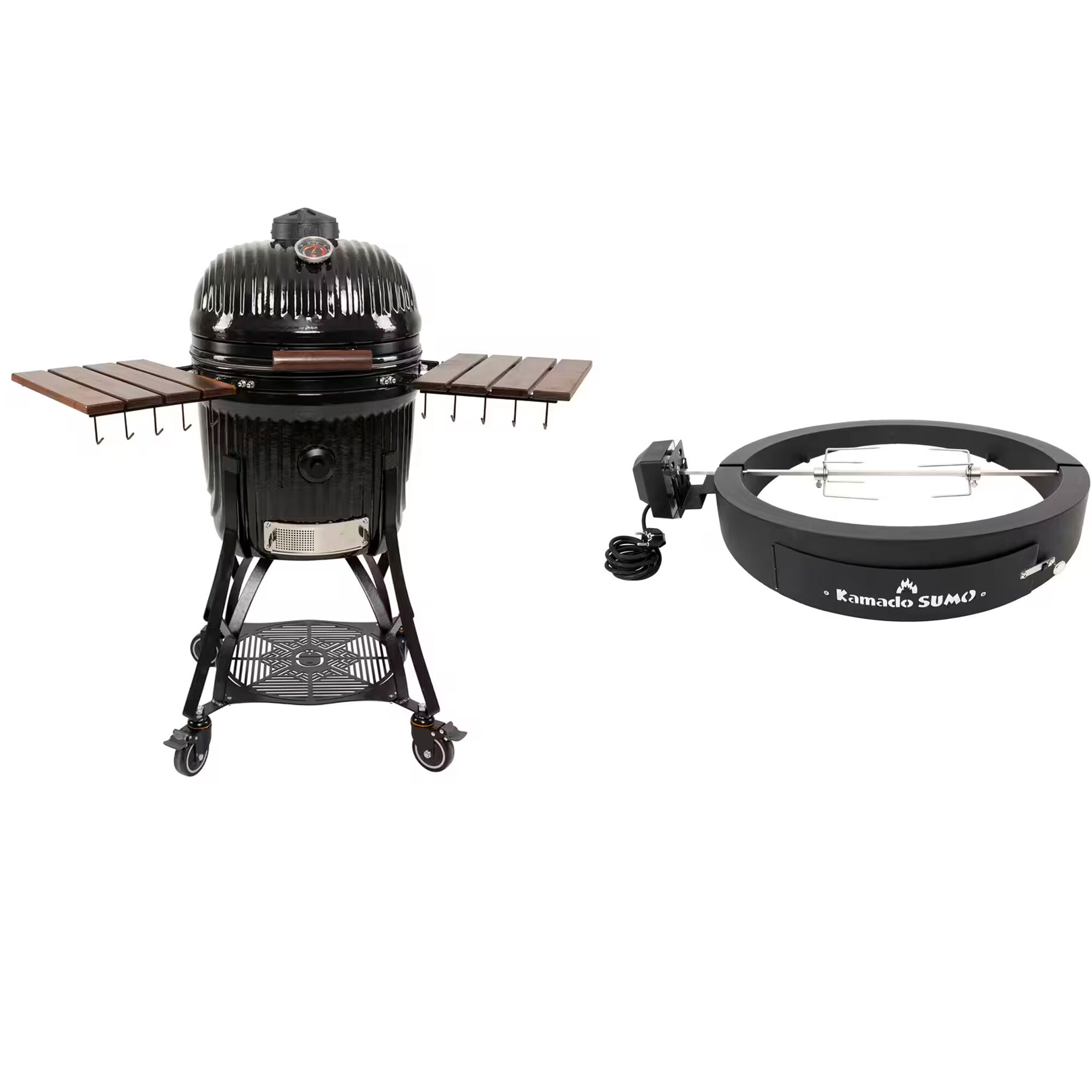 Kamado Sumo Icon Kamadogrill Large Med Rotisseri-   Pizzapakke  Sort