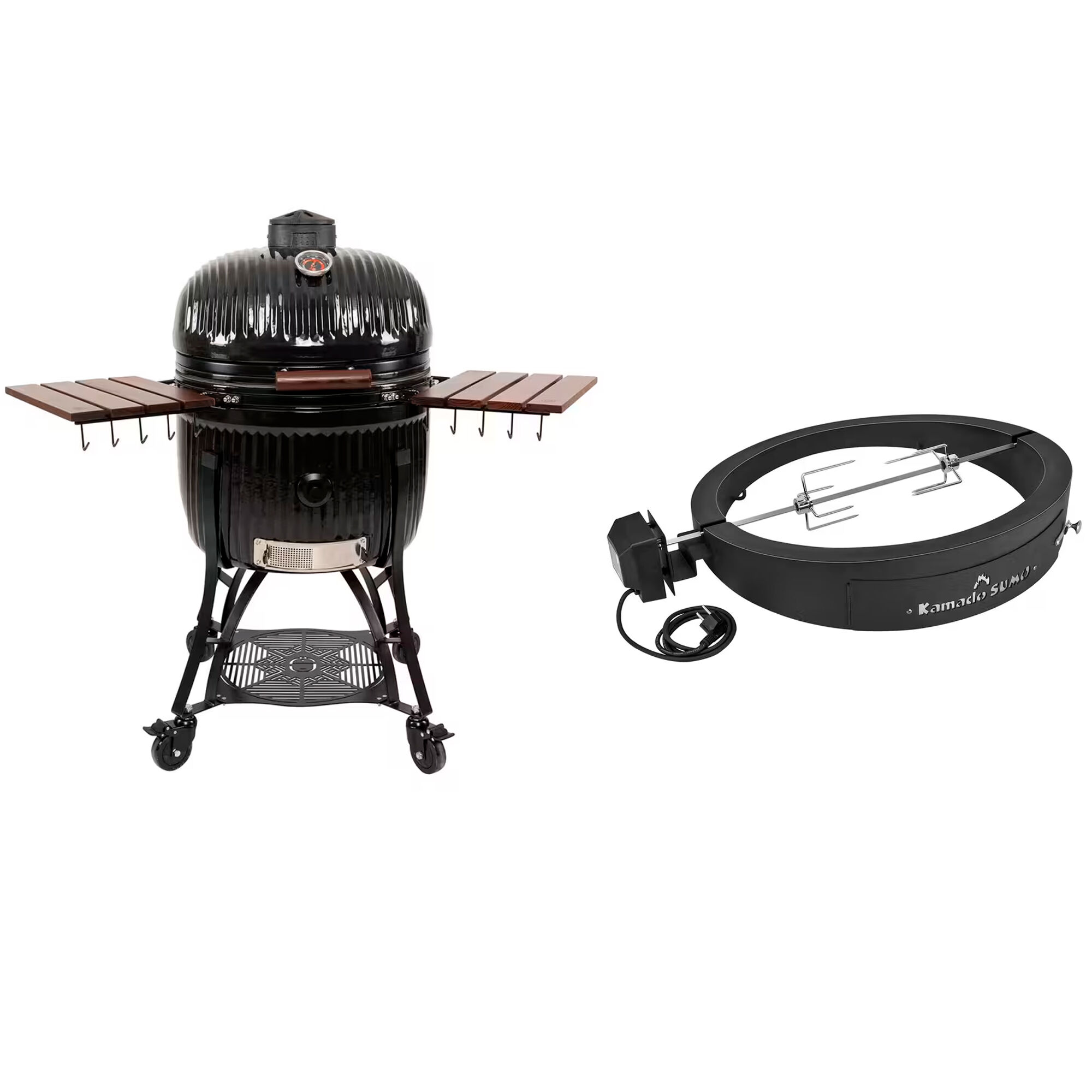 Kamado Sumo Icon Maxi Kamadogrill 56   Med Rotisseri   Pizzaovn  Sort