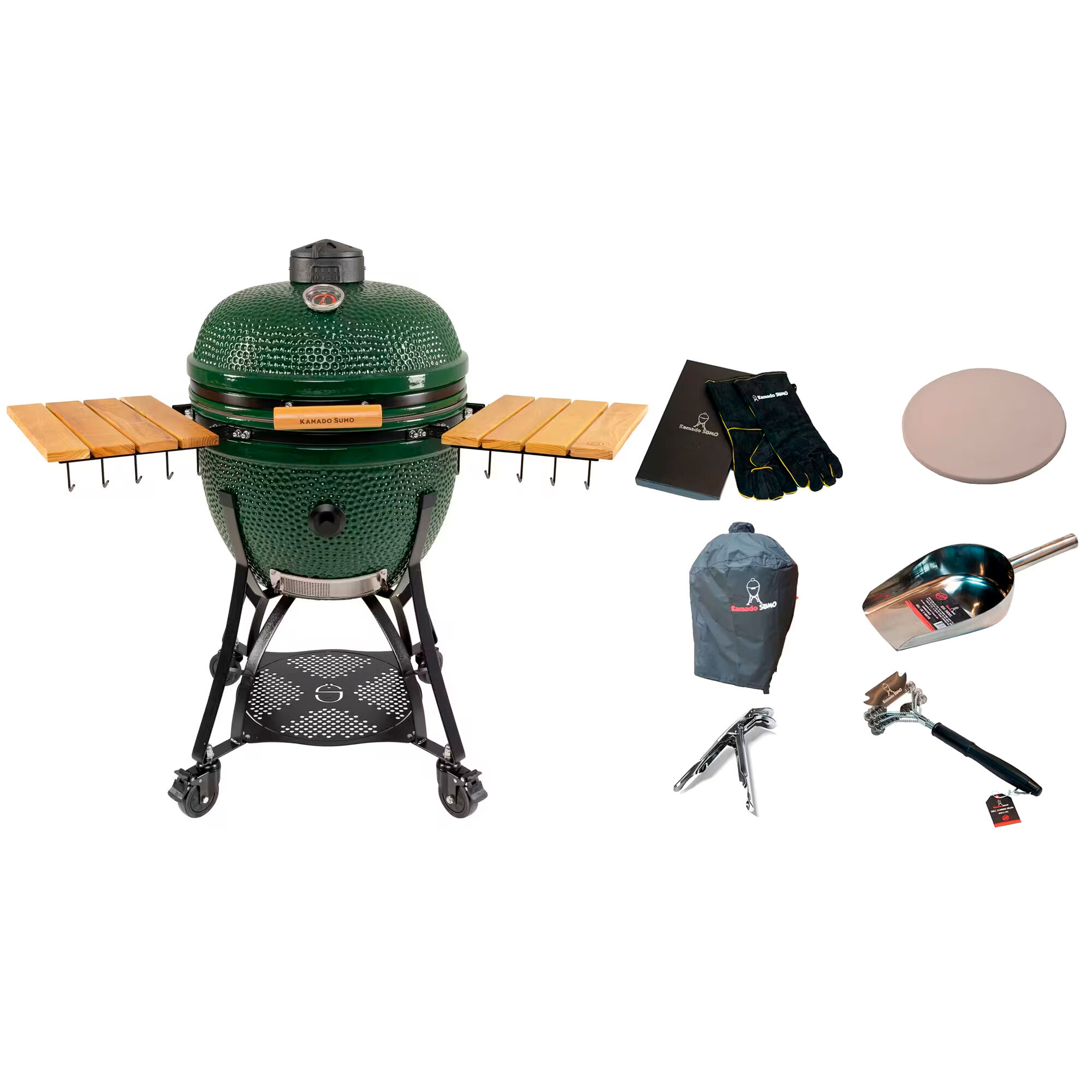 Kamado Sumo Maxi Gen   Kamadogrill Med Tilbehørspakke  Grøn
