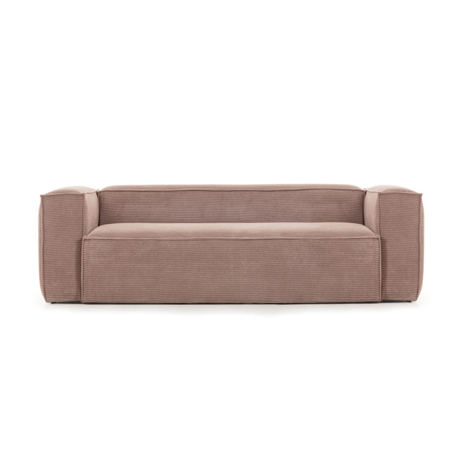 Kave Home Blok   Pers  Sofa Lyserød Fløjl