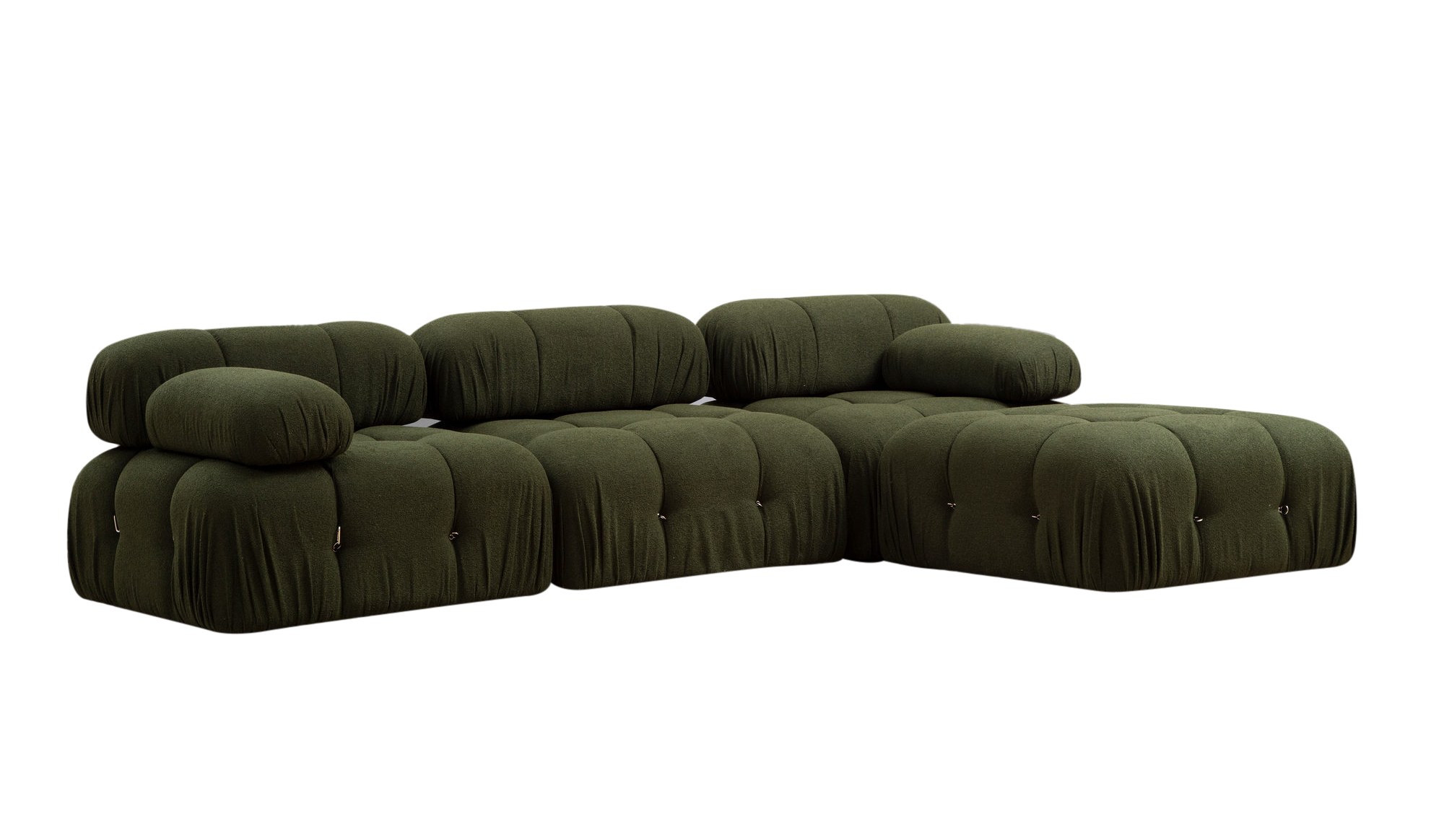 Nordvärk Bubble L1-o1-1r-puf Hjørnesofa Grøn Polyester   Mat Sort Plast