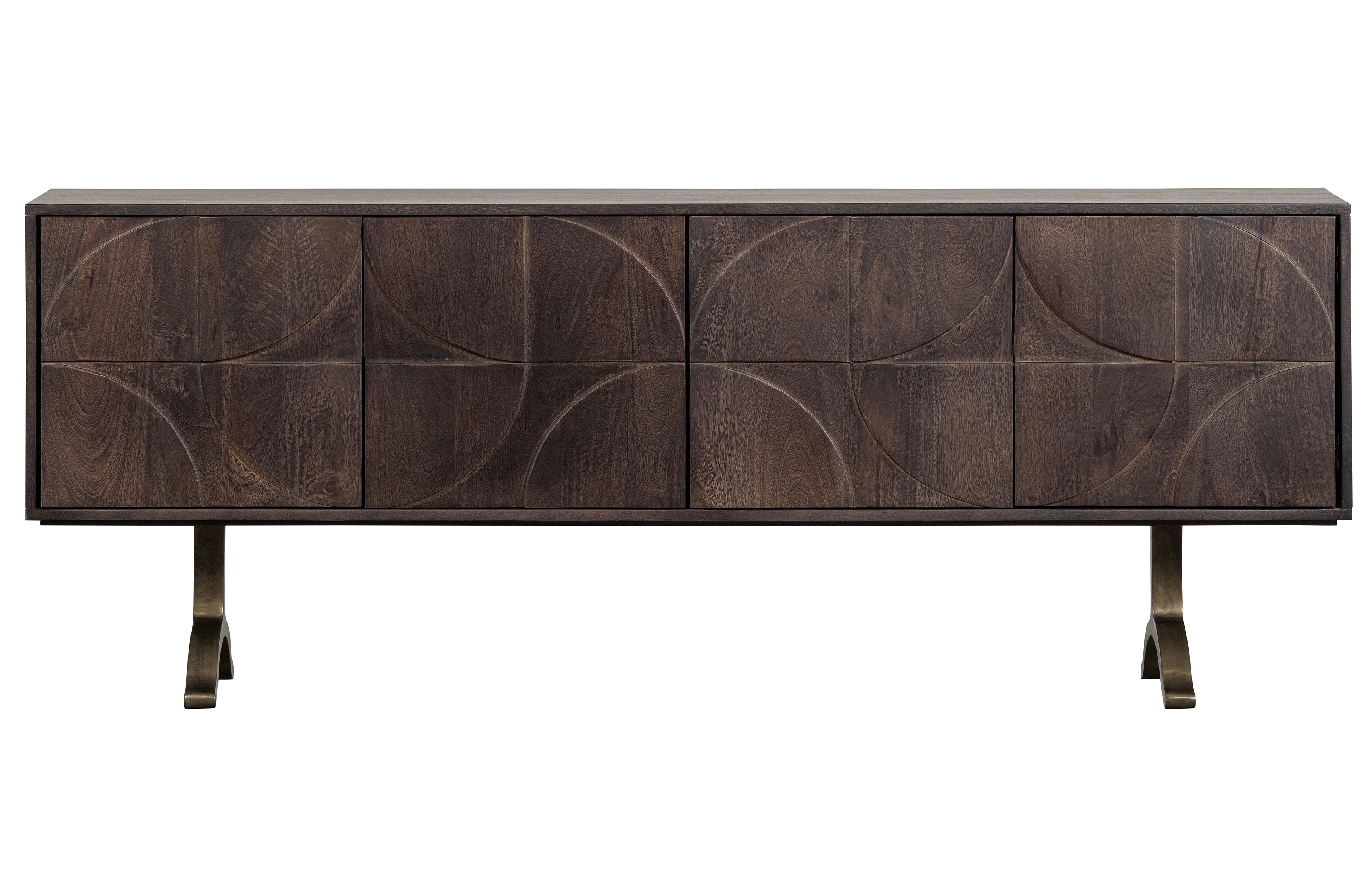 Woood Collection Skænk       Låger    Hylder   3d Mønster  Valnøddefarvet Mangotræ  180x40