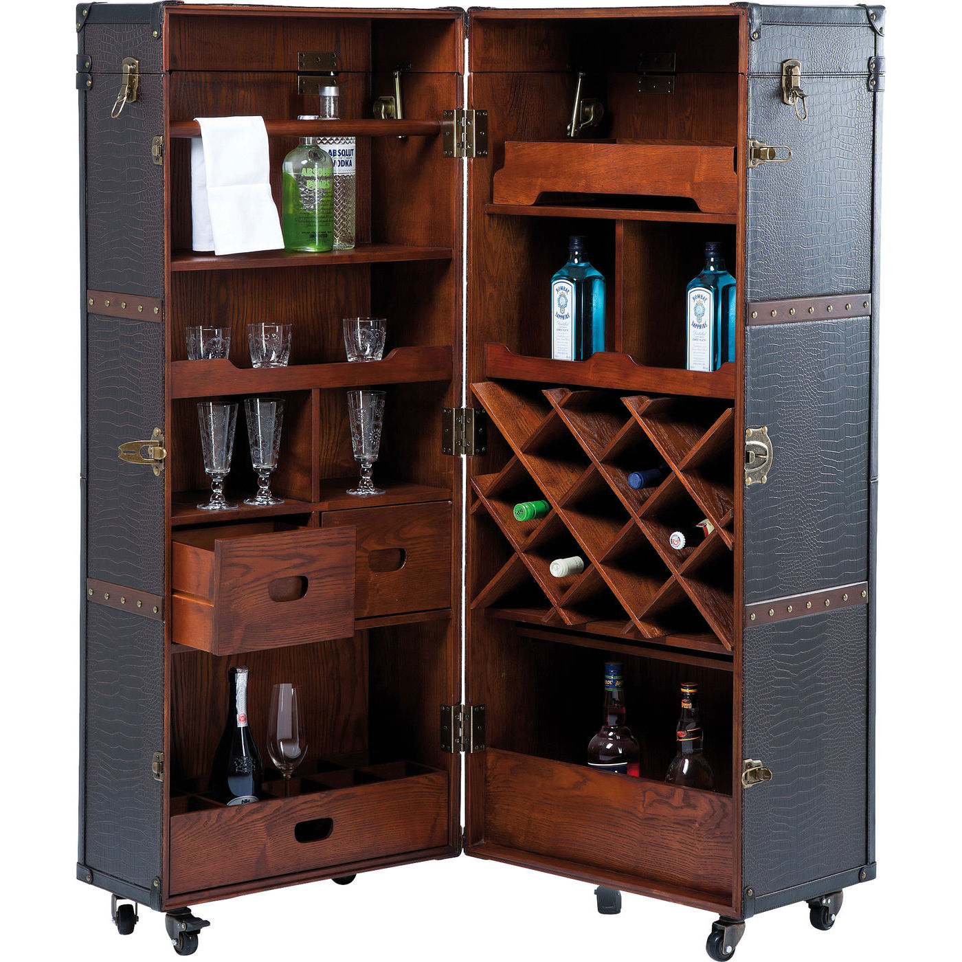 Kare Design Colonial Barskab - Vintage Sti i Brunt Stof