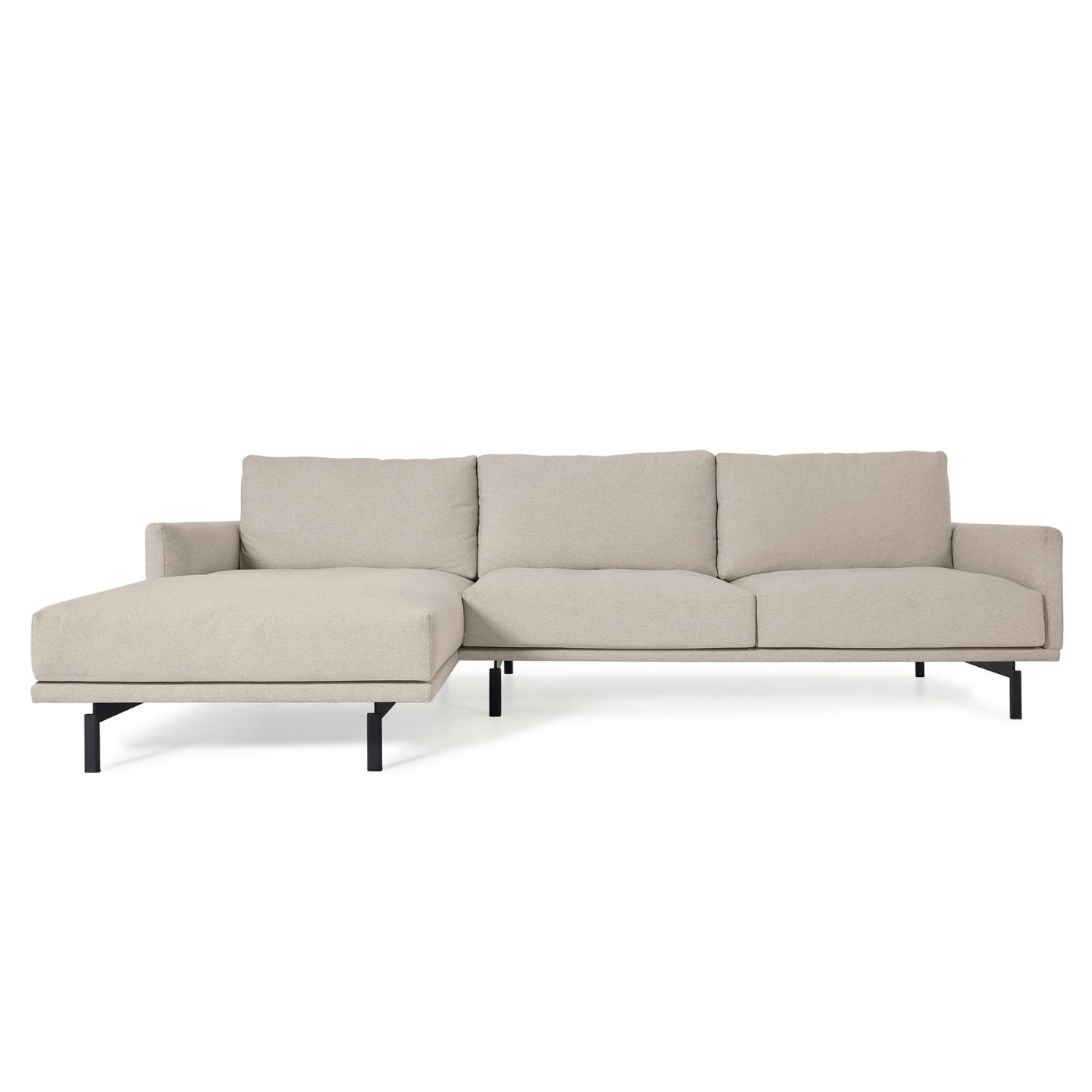 Kave Home Galene   Pers  Sofa     Venstre Chaiselong Beige Genbrugsfibre   Jern