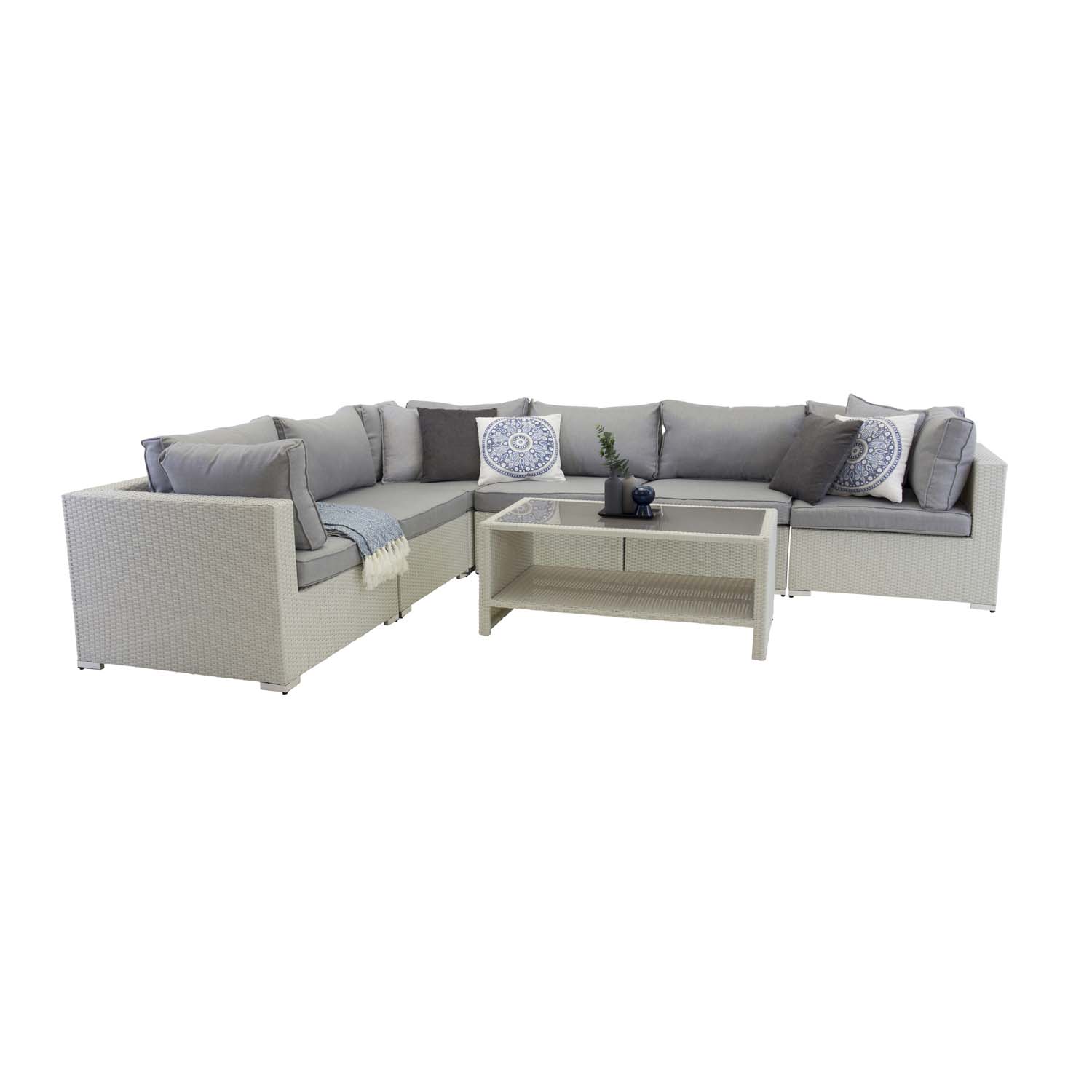Venture Design Amazon Modul Sofa Havesæt med Grå Hynder