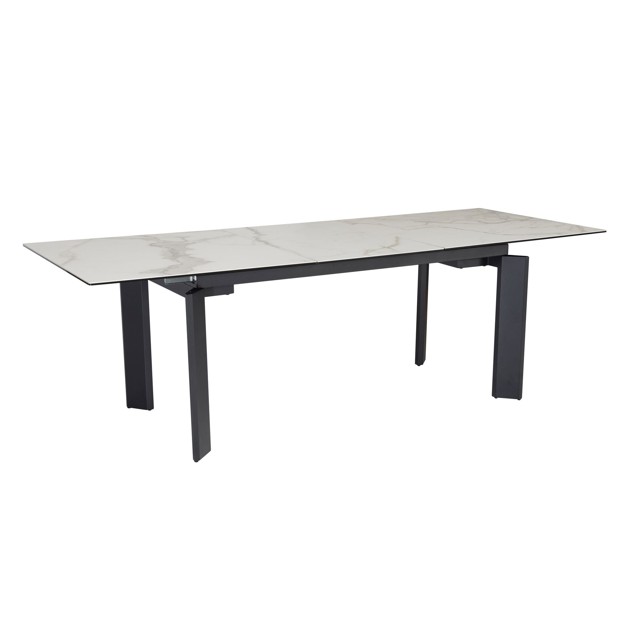 Spisebord 180x95x77   Glaskeramik Spisebord Hvid Marmor-look
