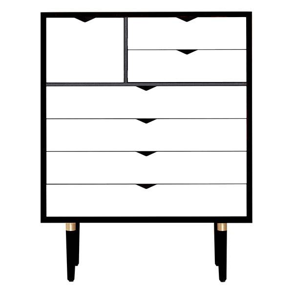 Andersen Furniture S8 Kommode - Sort med Hvide Fronter