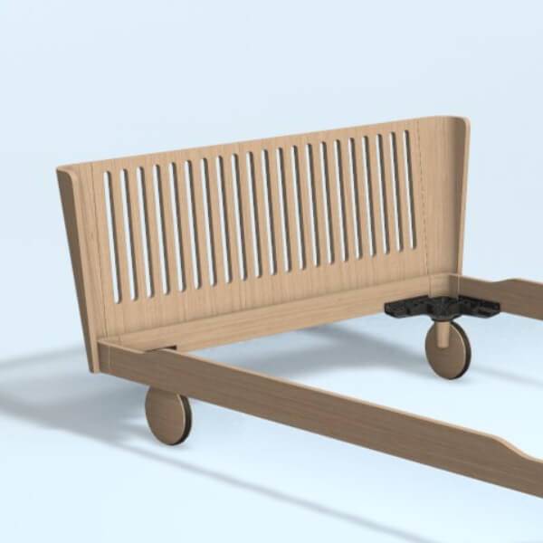 Auping Noa Milled Gavl 120    Balanced Oak