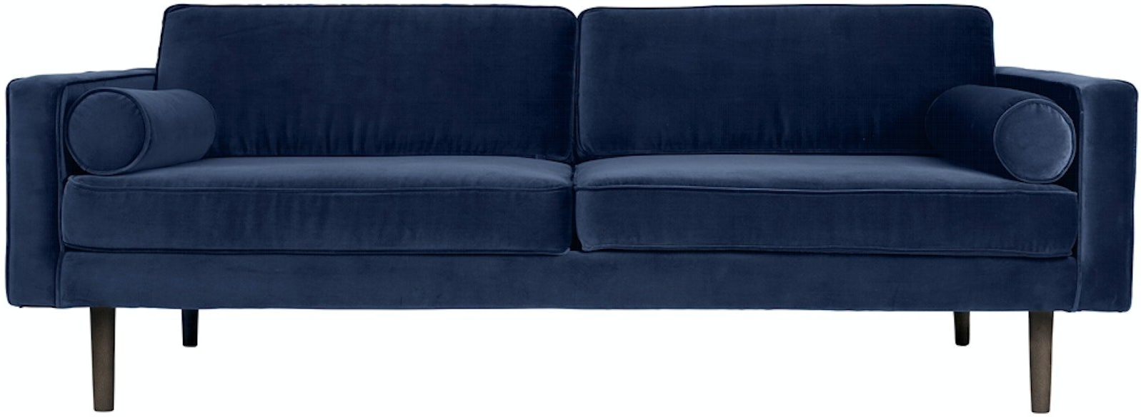 Elegant 3-personers sofa i safirvelour fra Broste