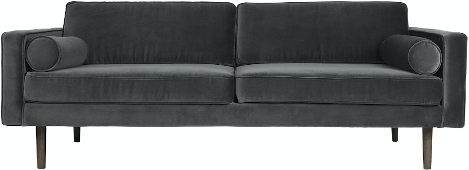 Elegant sort velour sofa – luksus til stuen!