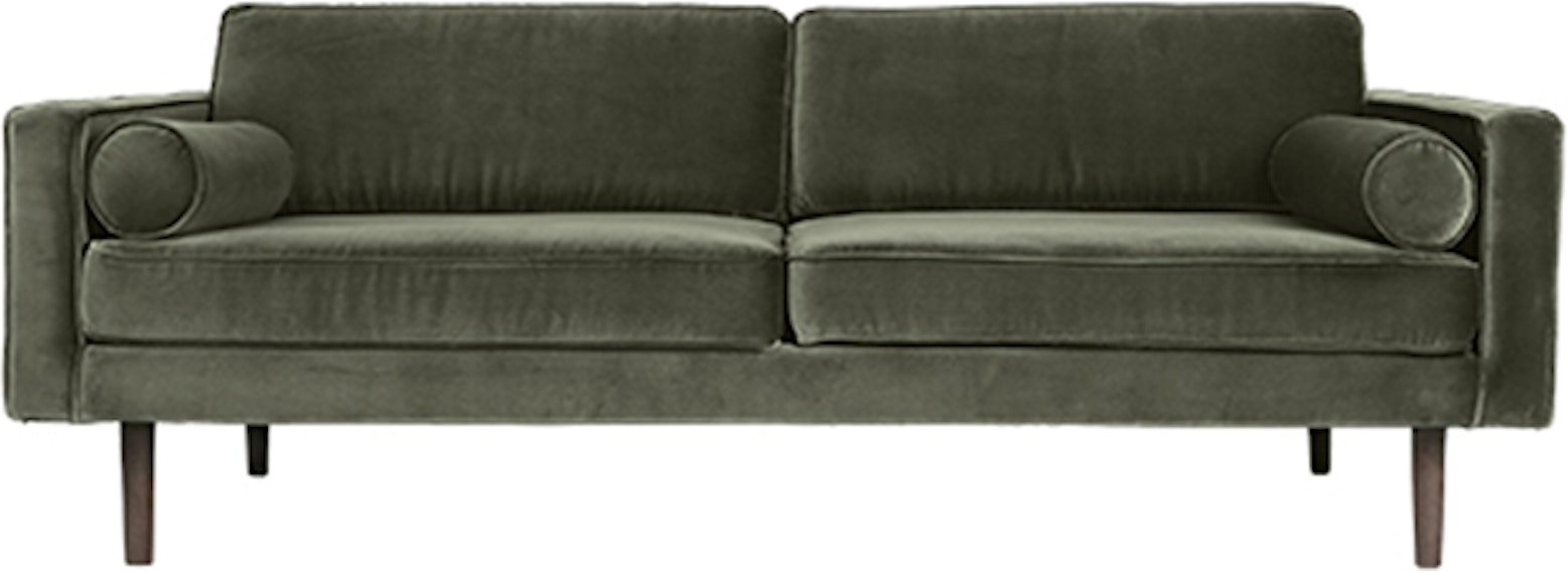 Elegant Mørkegrøn Veloursofa til 3 – Fantastisk Tilbud!