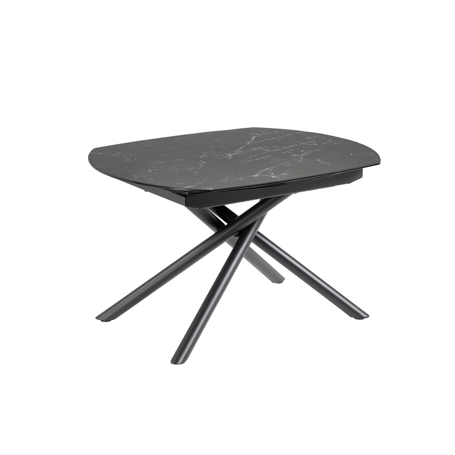 Kave Home Yodalia Spisebord     Udtræk Sort Glas  Keramik   Stål  130 190 X100