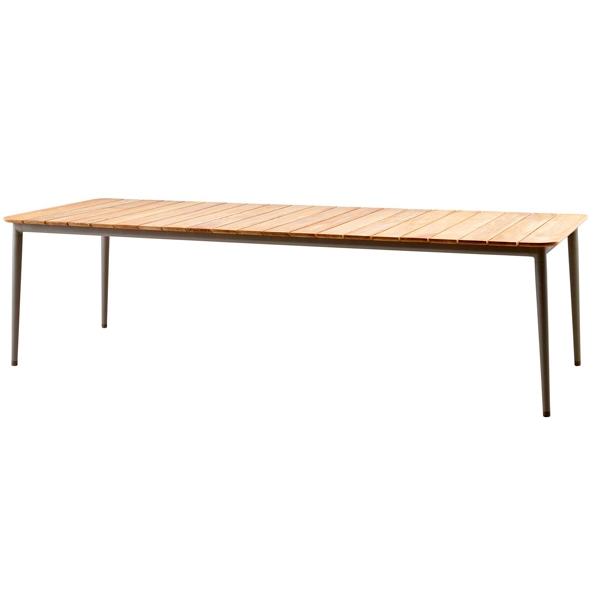 Cane-line Core Havebord 274x90   Stel: Lavagrå Bordplade Teak