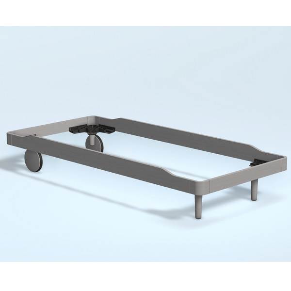 Auping Noa Sengeramme 100x200 – Chalk Grey Oak med Hjul