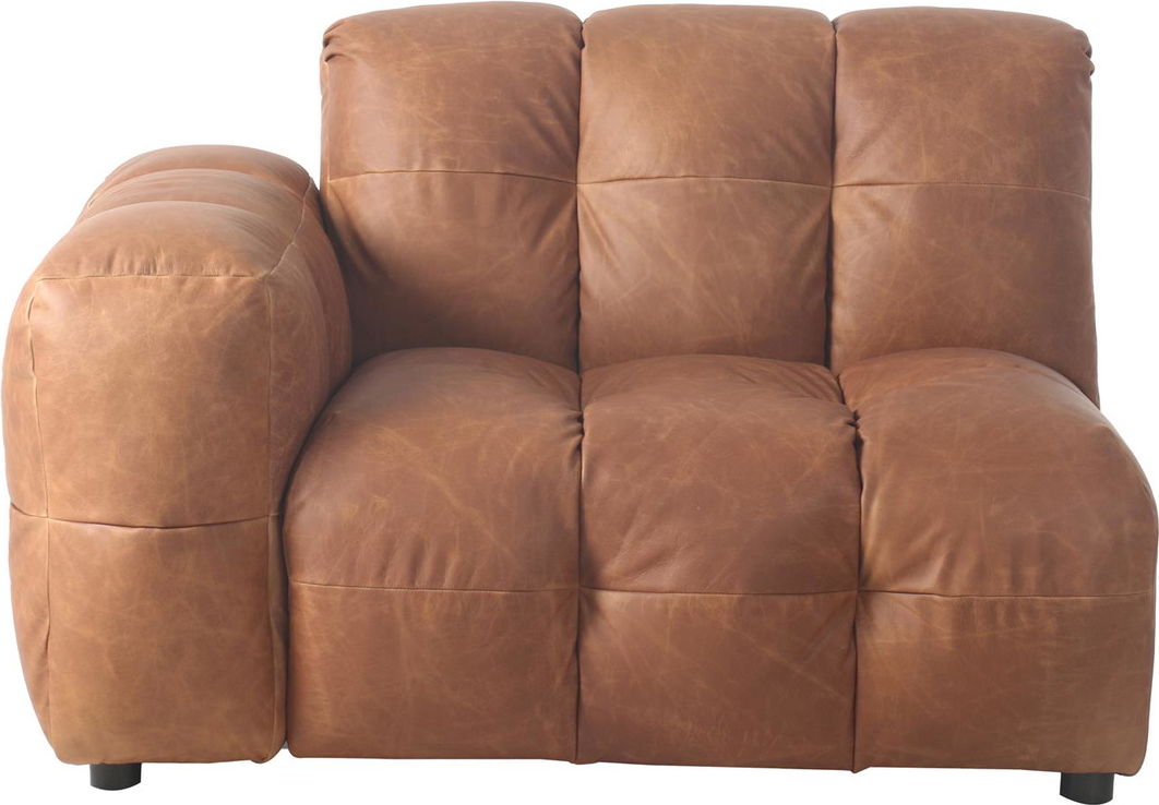 Modulsofa Dutchbone Element Lædersofa   ægte Koskind Rødbrun Venstrevendt