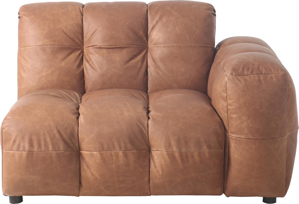 Dutchbone Element Modulsofa 84x132x102   ægte Læder Rødbrun