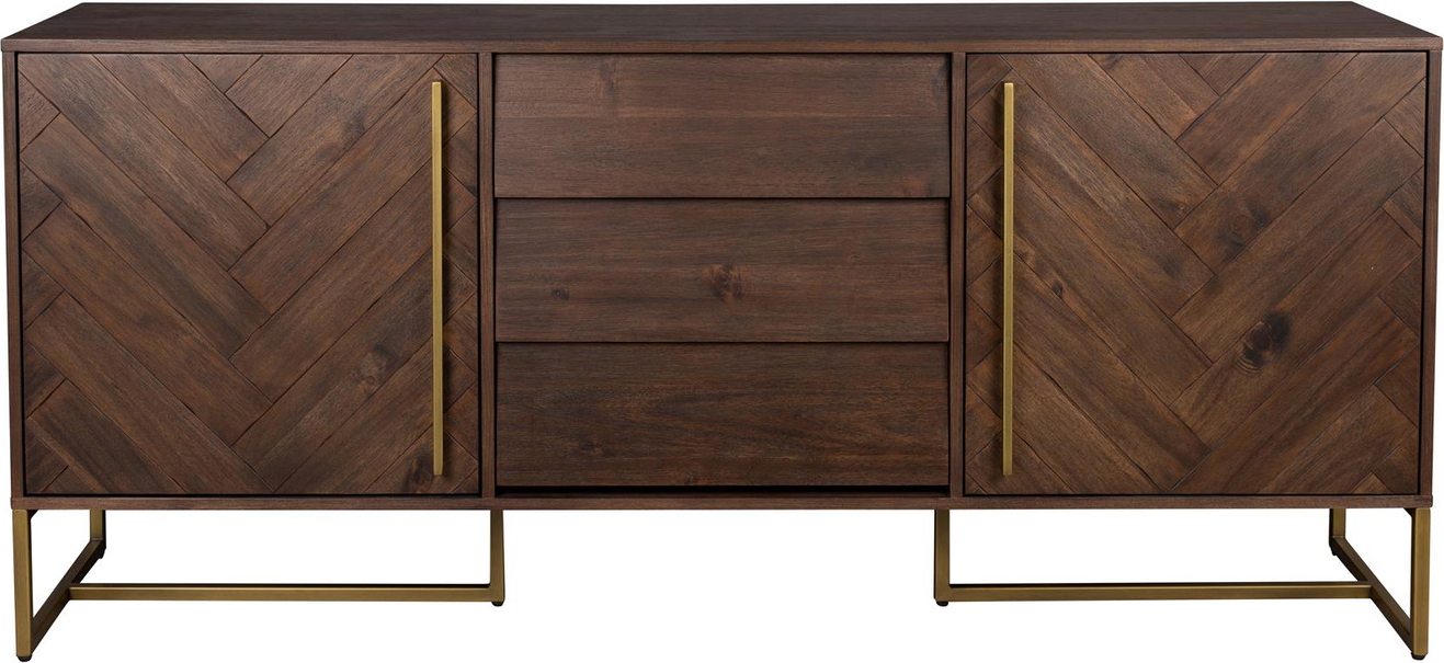 Skænk Dutchbone Class   Retro Sideboard   Akaciefiner   Pulverlakeret Stål 180x45x80   Kaffe