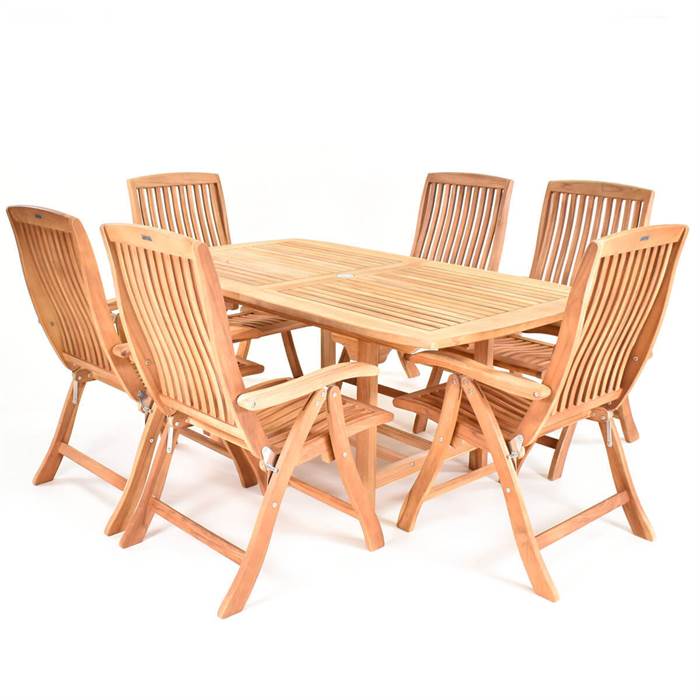Elegant Teak Havesæt med Foldestole til Terrassen