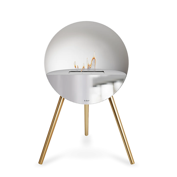 Le Feu Bioethanolpejs - Hvid med Rose Gold Ben