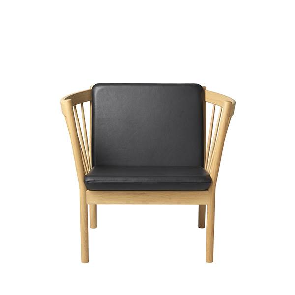 FDB J146 Lænestol i Sort Læder – Dansk Design Kvalitet