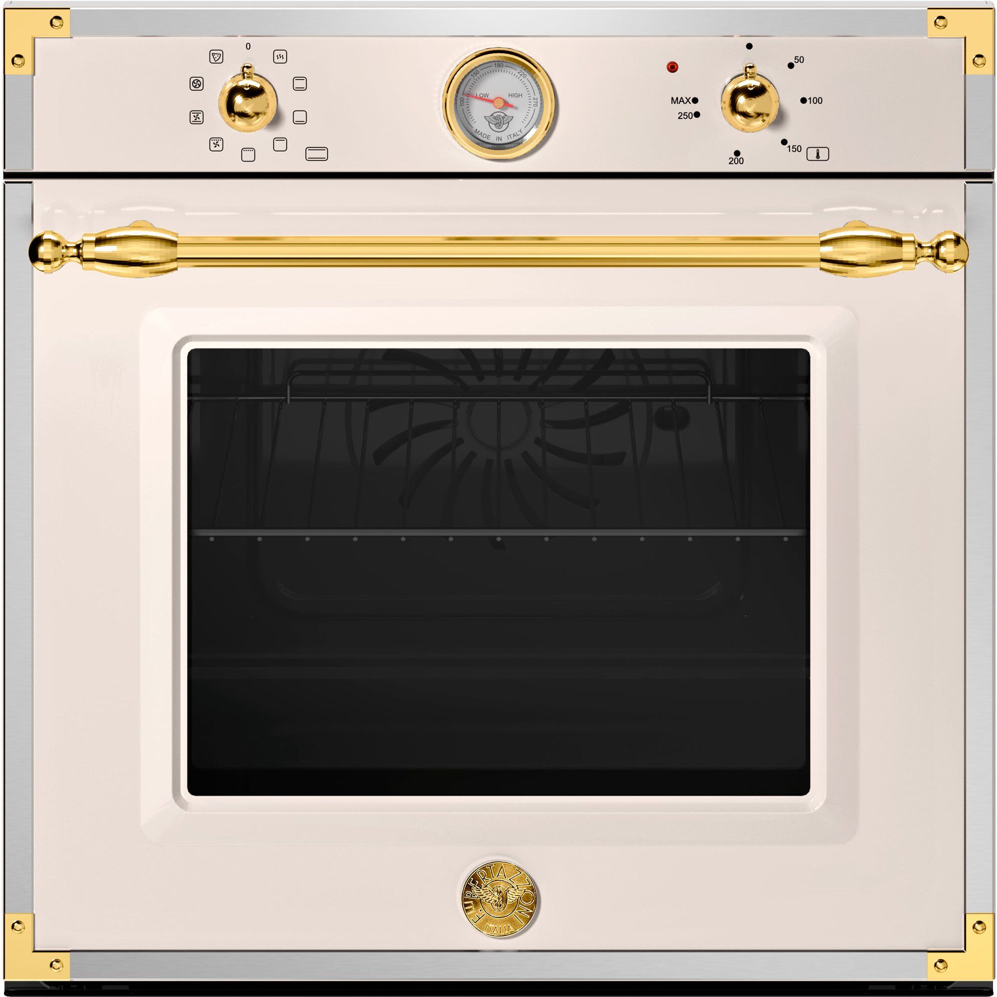 Bertazzoni F609herektag Heritage Indbygningsovn  60    Elfenbenshvid Guld