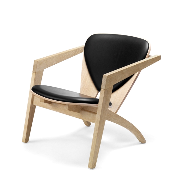 Wegner Butterfly GE460 Lænestol – Ubehandlet Bøg & Sort Læder