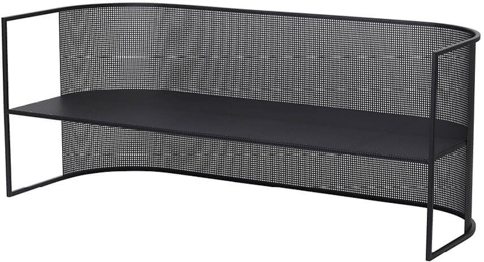 Elegant Sort Sofabænk i Rustfrit Stål – Stilfuld Indretning!