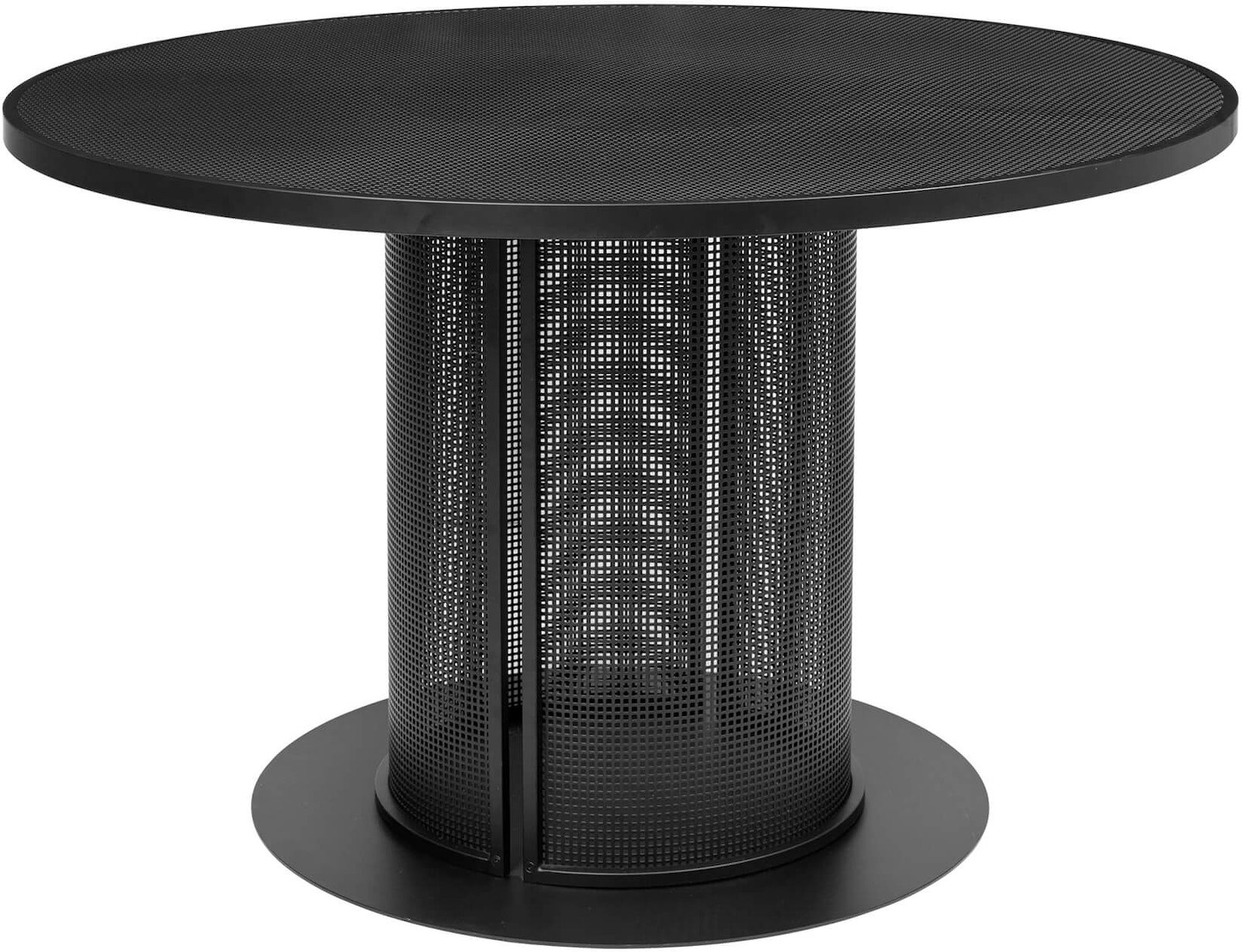 Elegant Rundt Spisebord i Sort Stål – Bauhaus Stil