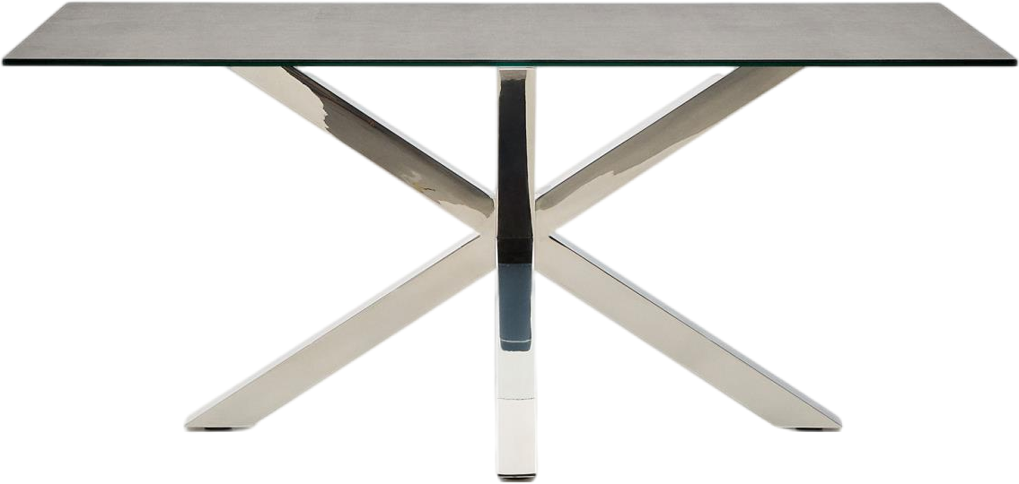 Spisebord Kave Home Arya   Keramisk Jernmoseporcelæn 160x90   Med Vandtæt Overflade   Polerede Stålben