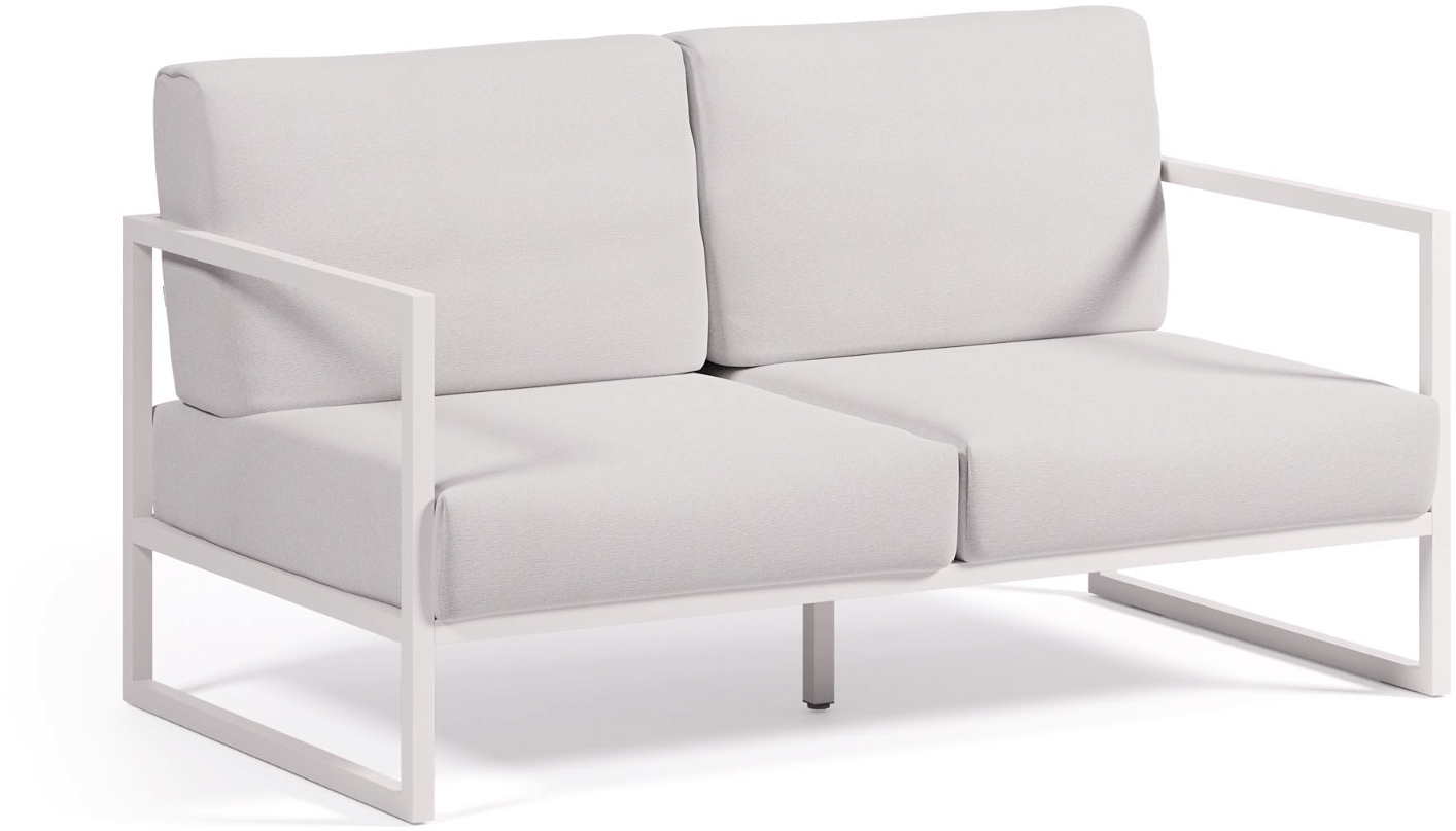Udendørs  -personers Sofa Kave Home Comova H85ã L152ã D85   Hvid Pulverlakeret Aluminium  -   Vandafvisende Stof