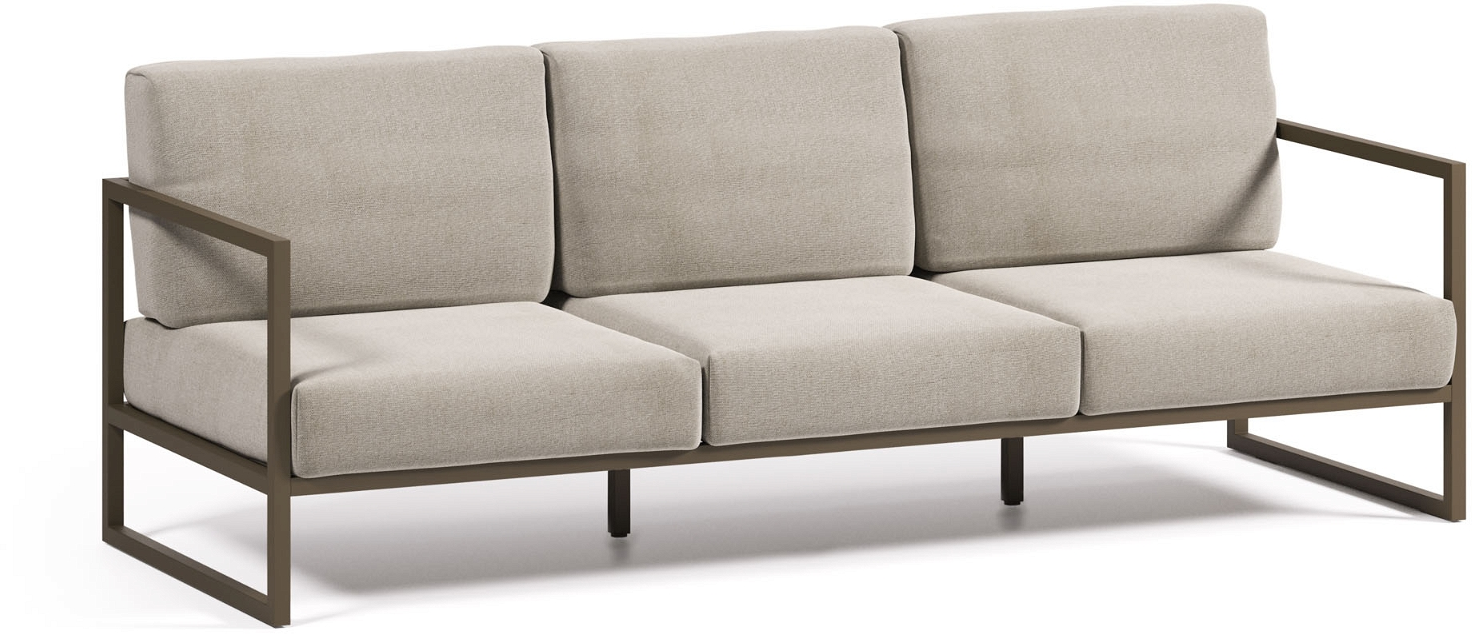 Elegant 2-personers udendørs sofa i gråt Crevin-stof