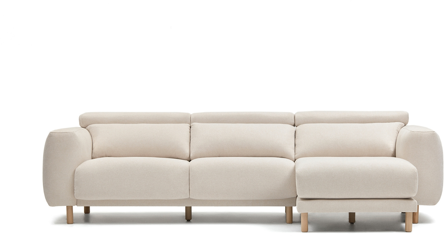 Elegant Ecru Højrevendt Chaiselong Sofa til Dit Hjem