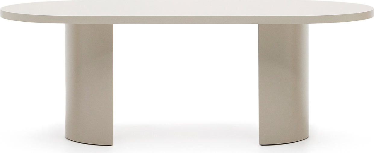 Spisebord Kave Home Nealy  Oval 200ã 100    Hvid  -lakeret  Plads Til   Personer  Nordisk Design