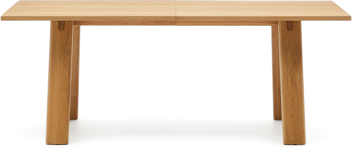 Spisebord Med Udtræk Kave Home Arlen   Egetræ   Mdf Lakeret   200x95   Udvides Til   Personer