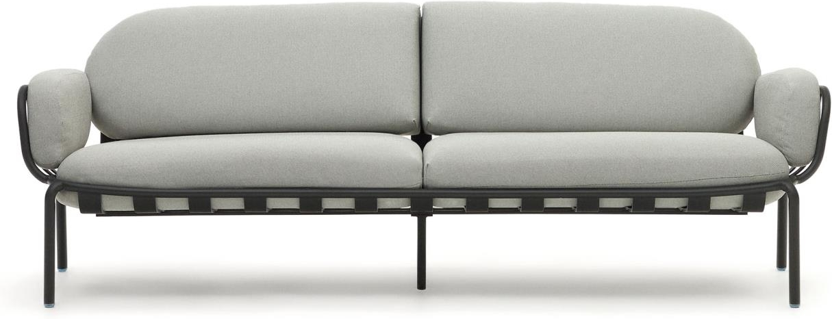 Udendørs  -personers Sofa Kave Home Joncols Grå   Nordisk Design   Aluminium Med Aftagelige Puder